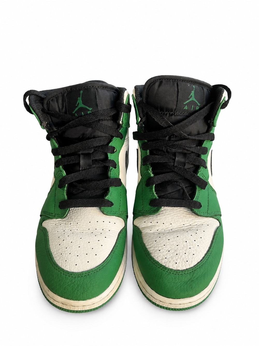 Nike Air Jordan 1 Mid Green Black White Sneakers